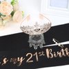 Araluky Happy 21st Birthday Decorations for Her with 21st Birthday Sash and Crown for Women, 21st Birthday Crown and Sash Happy Birthday Sash for Women 21st Birthday Gifts for Her Set
