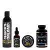 Badass Beard Care Growth Kit for Men Consists of Beard Oil, Balm or Wax, Beard Wash & The Bearded Mans Multivitamin - Natural Ingredients & Keeps Beard Full, Soft and Healthy