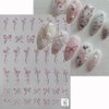 5D Ribbon Bow Nail Stickers Laser Pink Bowknot Nail Art Stickers for Nail Designs Bronzing Gold Silver Bow Nail Decals Cute Bow Stickers for Nails Sweet Nail Bows Self-adhsive Sticker Nails for Women