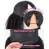 Vshow Curly V Part Wig Human Hair Upgrade U Part Wigs Human Hair Wigs for Women Glueless V Shape Wigs Afro Curly Wigs No Leave Out 180% Density Natural Color 18Inch