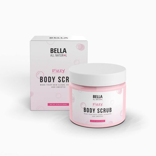 Bella All Natural Fizzy Body Scrub & Booty Scrub For Silky, Smooth Skin - Reduce Stretchmarks & Cellulites