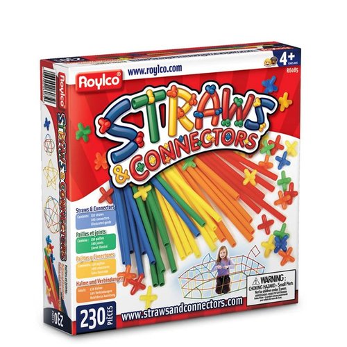 Roylco Straws and Connectors Building Kit - Pack of 230 - Colors may vary