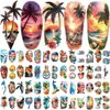 77 Sheets Temporary Tattoo, Sunset Sunglasses Beach Flower Palm Tree Hawaiian Themed Waterproof Fake Tattoos, Holiday Temporary Tattoos for Men Women Kids Party and Goody Bag Stuffers