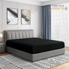 Cathay Home Full Fitted Sheet - Double Brushed Ultra Soft – Wrinkle & Fade Resistant - 14" Standard Pocket Fitted Sheet Only - Good Fit for 12"-16" Deep Mattress (Full, Black)