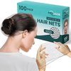 Pruvade - Invisible Hair Nets for Women & Men | Pack of 100 | Elastic 24" Mesh Hair Net for Buns, Long Hair & Short Hair - Hairnets for Ballet Dancers, Sleeping, Wig Storage, Food Service & More