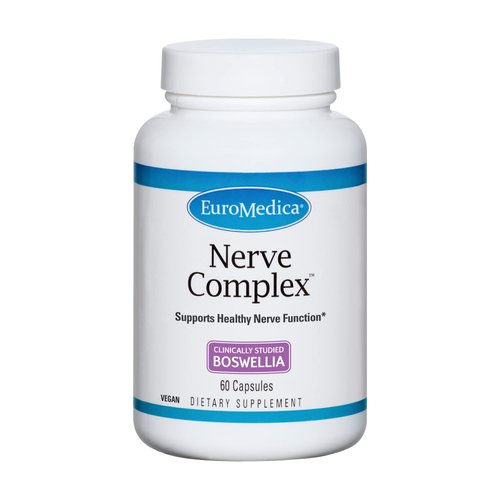Euromedica Nerve Complex - 60 Capsules - Supports Healthy Nerve Function - Vitamin, Amino Acid & Herb Blend - Supports Healthy Blood Circulation - 30 Servings