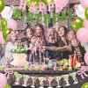 Martini Bow Birthday Party Decorations, Green Pink Glitter Happy Birthday Banner Garland Cake Topper Balloons for Girls Women Trendy Martini Bar Birthday Bachelorette Bridal Shower Party Supplies