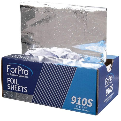 ForPro Professional Collection S Series Pop-Up Foil Sheets 910S, Aluminum Foil, Pop-Up Dispenser, for Hair Color Application and Highlighting, Food Safe, 9” W x 10.75” L, 500-Count