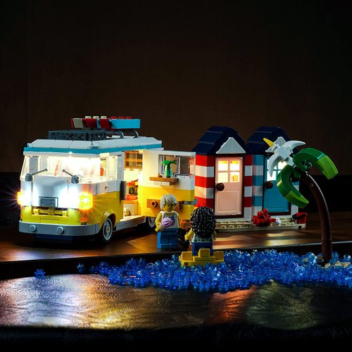 Bourvill LED Lights Kit for Lego Creator 3 in 1 Beach Camper Van 31138- Lights Set Compatible with Lego 31138 Set -Classic Version (Lights Kit Without Model)