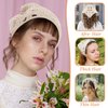 JJUNW Crochet Bandanas Headbands Head Scarf Hair Accessories for Women Girls Knitted Floral Hair for Hair Styling Festival Decor(Beige)