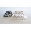 Generic Matte silver dark gun metal leaf metal crystal hair claw clip jaw clip (Primary color: Dark silver)