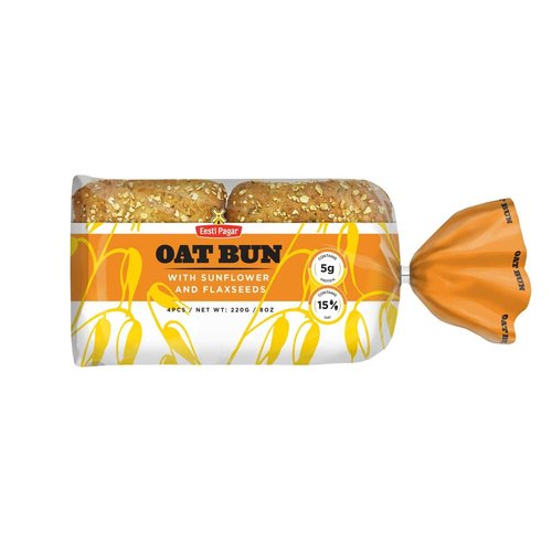 Oat Bun Sandwich 4 x 55g (1.94oz)High in fiber , 15% oat flakes and 9,6% different seeds. Healthy sandwich!