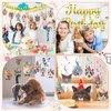 Cat Theme Birthday Party Decorations, Cat Birthday Decorations Cat Banner Happy Birthday Banner Cat Hanging Cutouts Hanging Swirl Decor