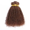 Light Brown Kinky Curly Bundles Human Hair Color 30 Human Hair Bundles Brown Curly Wave Bundles Double Weft Brazilian Human Hair Wet and Wavy Bundles Silky Soft 10 10 10 inch