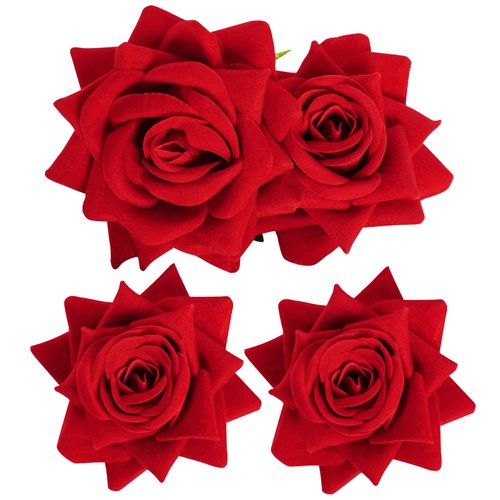 Topbuti 3 Pcs Rose Flower Hair Clip Rose Brooch Flamenco Dancer Hairpin Mexican Hair Accessories ...