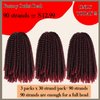 Spring Twist Hair 90strands 8 Inch Fluffy Spring Twist Crochet Hair for Springy Afro Twist Hair Distressed Soft Locs Butterfly Locs Pre-looped Crochet Synthetic Hair Extensions(#T1B/BUG)