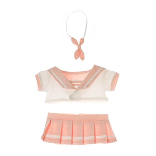 niannyyhouse 20cm Doll Clothes Ties Shirts JK Skirts Sailor Suit 8in Plush Doll Accessories (Pink)