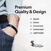Smarter LifeStyle Elegant Titanium Magnetic Bracelet for Men and Women- Adjustable Bracelet Length with Sizing Tool for Perfect Fit, Women Mens Bracelet (Black)