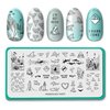 Maniology Kiss a Shark Nail Stamping Plate, Sharky Nail Art Designs, Sharks and Sea Creatures Manicures