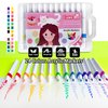 COOLORCAT Paint Pre-Drawn Canvas Cute Decoden 60+ Charms Craft Kit, 24 Acrylic Markers DlY Art Supplies Arts and Crafts for Kids Ages 6-12 Toys Girls Boys Birthday Gift (Kitty Bakery)
