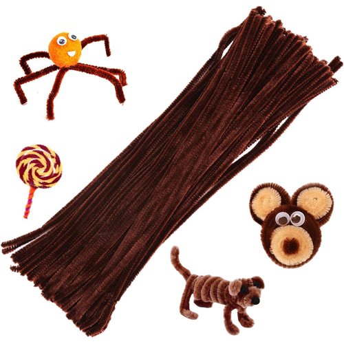 100 PCS Pipe Cleaners,Pipe Cleaners for Crafts,Pipe Cleaner Crafts,Chenille Stems for Craft Kids DIY Arts&Crafts Supplies (Coffee 100)