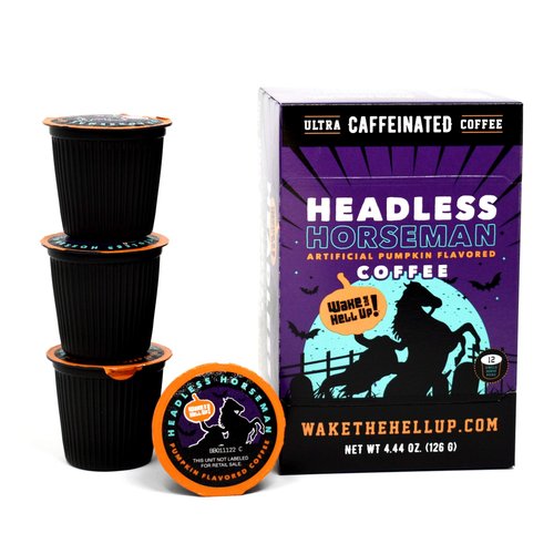 Wake The Hell Up! Headless Horseman Pumpkin Flavored Coffee Pods For K-Cup Compatible Brewers | 12 Count, 2.0 Compatible Pods