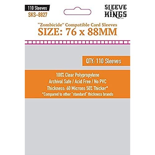 Premium Card Sleeves - Zombicide Compatible (76mm x 88mm) 110 Sleeves per Pack