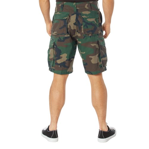 ROTHCO Paratrooper Mens Cargo Shorts Woodland Camo Size Small