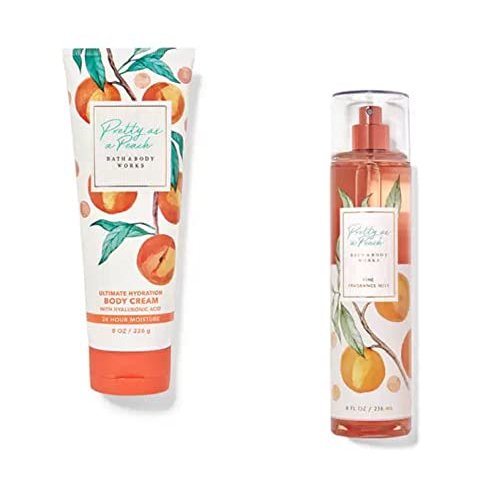 Bath & Body Works ~ Signature Collection ~ Pretty as a Peach~ Gift Set~ Fine Fragrance Mist & Ultra Shea Body Cream