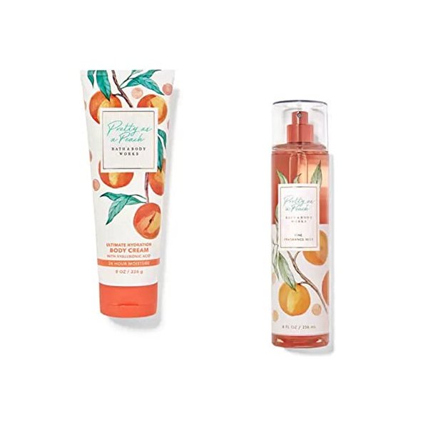 Bath & Body Works ~ Signature Collection ~ Pretty as a Peach~ Gift Set~ Fine Fragrance Mist & Ultra Shea Body Cream