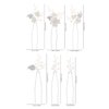 SELFCLOUD Handmade Pearl Bridal Wedding Hair Pins 6Pcs White Flower Gold Leaf Pearls Clips Bridal Hair Accessories for Women Valentines Day Gifts
