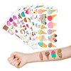 Ice Cream Temporary Tattoos 10 Sheets 120 PCS Ice Cream Cone Party Decorations Favors Supplies Sweet Theme Birthday Cute Stickers Christmas Gifts for Boys Girls Class School Prizes Carnival