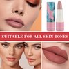 Matte Nude Lipstick,Nude Paper Tube Nude Matte Lipsticks for Women,Bold & Intense Colors,Non-Stick Cup Not Fade Silky Smooth Velvet Lip Gloss Set Nude Lip Stick Matte Lipstick Lip Makeup Gifts(Pink)