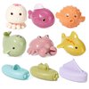 Mold Free Baby Bath Toys for Babies 6-12 Months 9 Pack No Hole sea Animal and Floating Boats Bathtub Pool Shower Toys Christmas Birthday Gift for Toddlers Infants Girls Boys