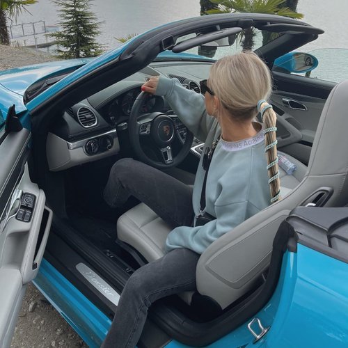 1 Pack 25" Green Swim Hair Ties No Damage for Thick Hair, Elastic Ponytail Holders Strong Hair Bands for Long Thick Curly Hair Stretchy Spiral Pony Tail Wrap for Women Motorcycle Riding Swimming