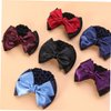 3PCS Hair Net with Bow Hair Snoods for Women, Velvet, Polyester, Metal, Professional Hair Clip Hair Accessory