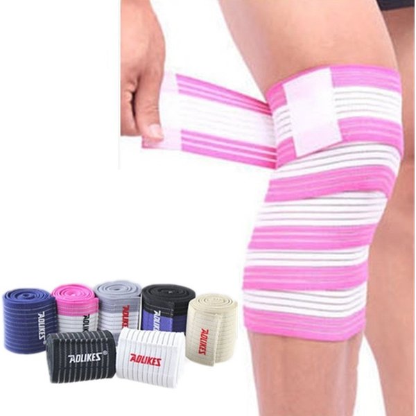 Rungear Elastic Knee Compression Bandage Wraps – Support for Legs, Thighs, Hamstrings Joints Reduce Swelling, Lymphatic Relief Help Recover from Knee Replacement Surgery, 1 Pair (White/Rose)