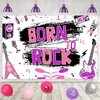 Cheereveal Born to Rock Party Decorations for Girls Guitar Balloon Garland Arch Kit, Rock N Roll Musical Notes Elements Backdrop, Purple & Pink Crenics Rock Stars Theme Party Birthday Party Supplies