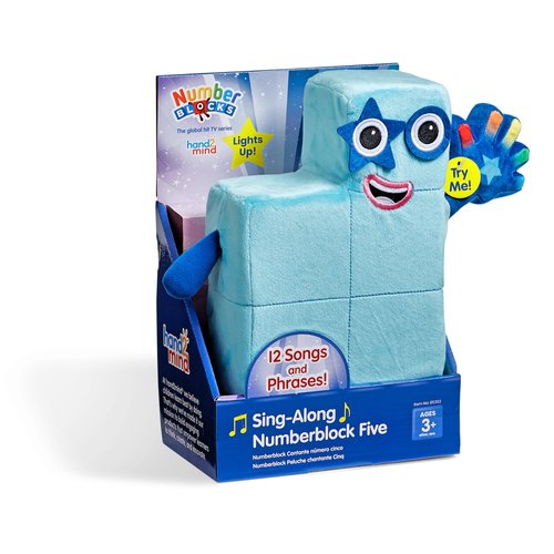hand2mind Sing-Along Numberblock Five, Toddler Music Toys, Light Up Plush Toy, Cute Plushies, Stuffed Toys, Number Toys, Preschool Learning Math Toys, Birthday Gifts, Stocking Stuffers for Kids 3-5
