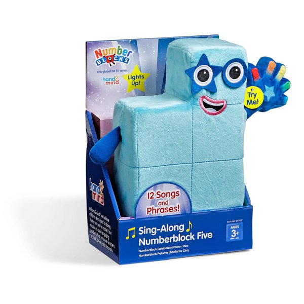 hand2mind Sing-Along Numberblock Five, Toddler Music Toys, Light Up Plush Toy, Cute Plushies, Stuffed Toys, Number Toys, Preschool Learning Math Toys, Birthday Gifts, Stocking Stuffers for Kids 3-5