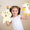 Cuteoy Plush Unicorn Hand Puppet Stuffed Animal Toy Open Movable Mouth Creative Role Play Storytelling Plushies Gifts for Kids Toddlers Birthday Christmas