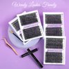 WENDY Lash Extension Kit Lash Clusters Kit D Curl Cluster Lashes 40+50D Individual Lashes with Lash Bond and Seal Lash Applicator Lash Glue Remover Brush Eyelash Clusters(40/50P-D Kit,16-20mm)