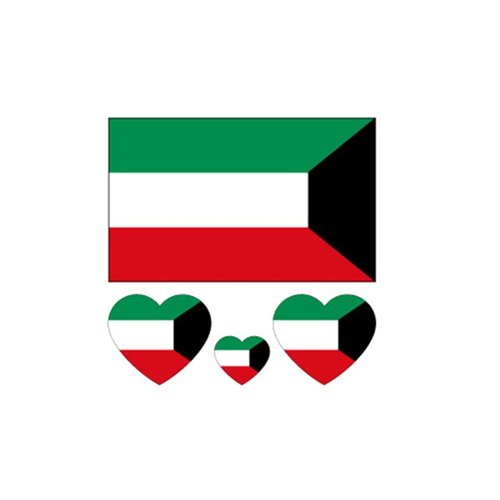 ZPDNURZL 10 Sheets Kuwait Flag Tattoos Stickers 40 Pcs Waterproof Sweat Sports National Flag Removable Fake Tattoos