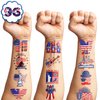 100 PCS Independence Day American Temporary Tattoos Themed Birthday Party Decorations Favors Supplies Decor Cute 4th of July Fourth of July Tattoo Stickers Gifts For Boys Girls Class Prizes Carnival