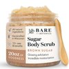 Bare Botanics Brown Sugar Body Scrub 20oz | Made in Madison, WI | All Natural Sugar Exfoliator w/Skin Loving Moisturizers | Vegan & Cruelty Free | Gift Ready Packaging w/a Cute Wooden Spoon