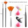 FULINJOY 20PCS Nail Art Design Tools, 15PCS Painting Brushes Set (Black) with 5PCS Dotting Pens