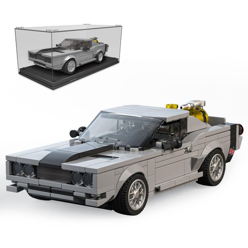 Mould King Speed Champion Charger RT Car Building Sets with Display Case, 27035 Model Car Kits Toys, Muscle Car Building Blocks Simulation Cockpit Race Car Building Kits for Adults Kids 8+(355PCS)
