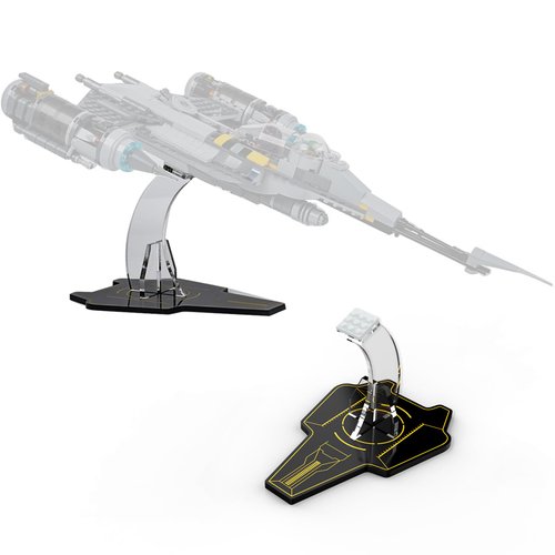 NAOCARD Acrylic Display Stand for Lego Star Wars The Mandalorian's N-1 Starfighter 75325 Building Set,Clear Acrylic Display Holder for Star-Wars Spaceship