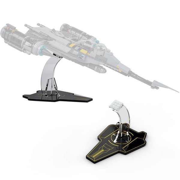 NAOCARD Acrylic Display Stand for Lego Star Wars The Mandalorian's N-1 Starfighter 75325 Building Set,Clear Acrylic Display Holder for Star-Wars Spaceship