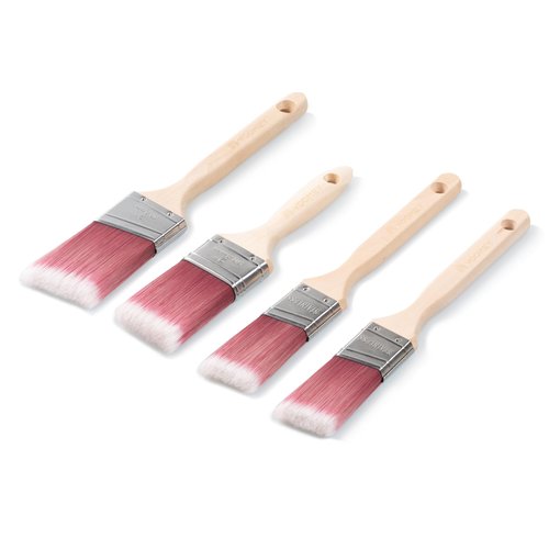 Paint Brushes for Walls-4 Pack，Small Paint Brush，Brushes for Painting，for Wall, Furniture, Trim,2 Each 1.5" Angle, 2" Angle, 2" Flat